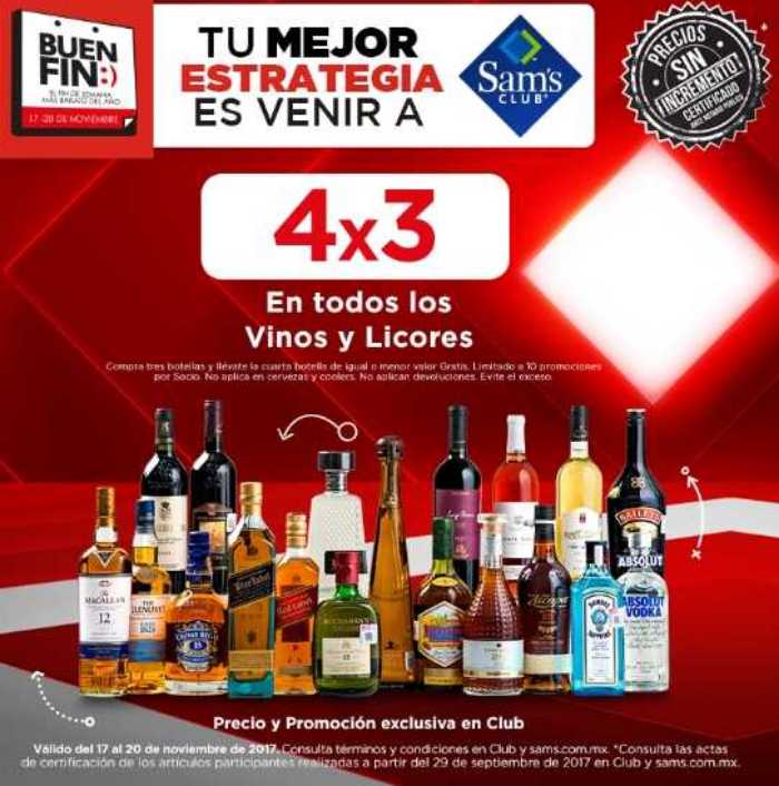 Sam's Club - El Buen Fin 2017 / 4X3 en vinos y licores... - LiquidaZona