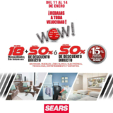 Sears – WOW SEGUNDAS Rebajas 2019 / Hasta 50% de descuento + Hasta 18 MSI y más del 11 a 14 de enero de 2019…
