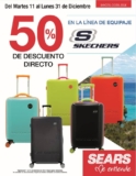 Sears – Navidad 2018 / 50% de descuento directo en equipaje y maletas de la marca Skechers…
