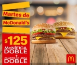 McDonald’s – Martes de MacDonald’s / McNífica DOBLE + Cuarto de libra DOBLE a $125 usando cupón este 26 de marzo de 2019..
