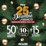 Sears – Navidad 2019 / Hasta 50% de descuento + 10% adicional + Hasta 15 MSI HOY 25 de diciembre…