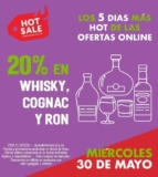 Bodegas Alianza – Hot Sale 2018 / Sólo HOY 30 de mayo: 20% de descuento en whisky, cognac y ron.