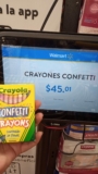 $45.01 – Walmart – Crayones confetti marca crayola / Caja con 24 piezas con el 70% de descuento…