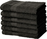 Toalla de mano de algodón resistente a la decoloración, paquete de 6 tono negro