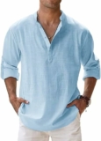 Camisa Henley de lino para hombre a un precio genial…