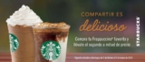 Starbucks – 50% de descuento en la segunda bebidacomprando un frapuccino…