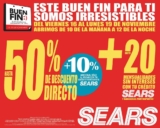 Sears – El Buen Fin 2018 / Promociones especiales, Hasta 50% de descuento + 10% adicional a lo ya rebajado + Hasta 20 MSI del 16 al 19 de noviembre…