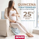 Sears Online – Quincena de Maternidad / 25% de descuento directo en el departamento de maternidad…