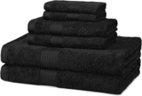 Juego de 6 toallas de baño, resistentes a la decoloración, para manos y toallas, algodón, color negro a un precio genial…