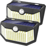 Set de 2 Luces solares para exteriores, 120 LED con reflector de luces y 3 modos de iluminación a un precio genial…