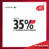 Lacoste – Hot Sale 2018 / Hasta 35% de descuento en modelos seleccionados…