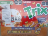 $5.01 – Chedraui – Dúo Pack cereal marca Nestlé Cheerios y Trix / 2 cajas de 480gr con el 95% de descuento…